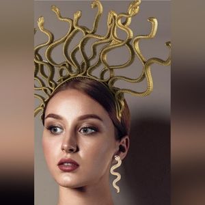 Happy Halloween Medusa Headband Costume Party Cosplay Themed Event Festival Gold